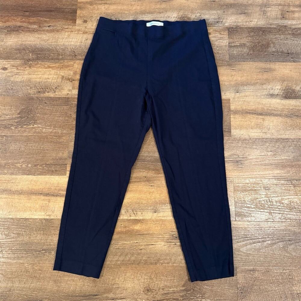 Croft & Barrow Dress Pants Size 18 Navy Blue Straight Leg Stretch Office Career
